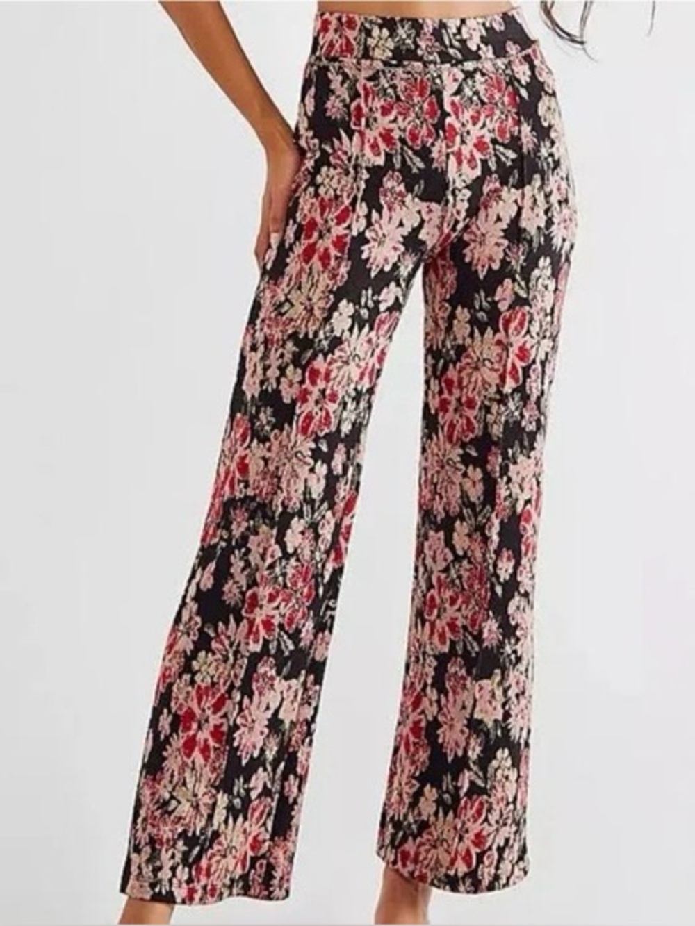 Free People Floral Stretchy Flare Pants